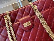 Chanel Diamond Check Leather Tote Shopping Red Bag - AS6611 – 35x26x11 cm - 4