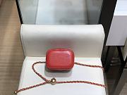 Chanel Mini Cosmetic Metal Ball Lambskin Red - A88828 - 8.5x11x7 cm - 2