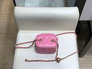 Chanel Mini Cosmetic Metal Ball Lambskin Pink - A88828 - 8.5x11x7 cm - 4