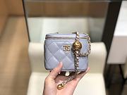 Chanel Mini Cosmetic Metal Ball Lambskin Grey - A88828 - 8.5x11x7 cm - 1