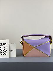 Loewe Puzzle Bag In Calfskin Purple/Pink/Brown – 18x12.5x8 cm - 6