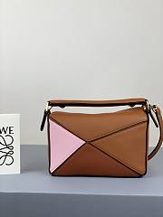 Loewe Puzzle Bag In Calfskin Brown/Pink– 18x12.5x8 cm - 2