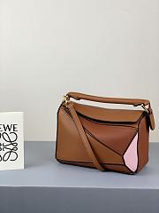 Loewe Puzzle Bag In Calfskin Brown/Pink– 18x12.5x8 cm - 3