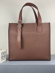 Loewe Buckle Tote Handbag Embossed Anagram Brown – 36x33x17 cm - 1