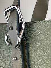Loewe Buckle Tote Handbag Embossed Anagram Green – 36x33x17 cm - 3