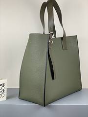 Loewe Buckle Tote Handbag Embossed Anagram Green – 36x33x17 cm - 5