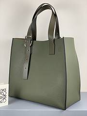 Loewe Buckle Tote Handbag Embossed Anagram Green – 36x33x17 cm - 6