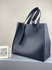 Loewe Buckle Tote Handbag Embossed Anagram Navy Blue – 36x33x17 cm - 5