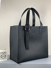 Loewe Buckle Tote Handbag Embossed Anagram Black – 36x33x17 cm - 3
