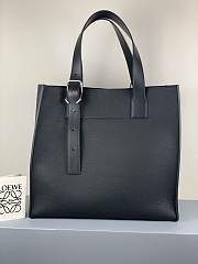 Loewe Buckle Tote Handbag Embossed Anagram Black – 36x33x17 cm - 6