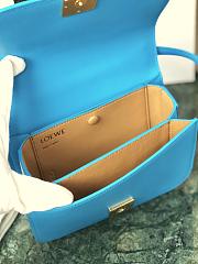 Loewe Goya Mini bag in silk calfskin Cyan – 18.5x12.5x6 cm  - 6