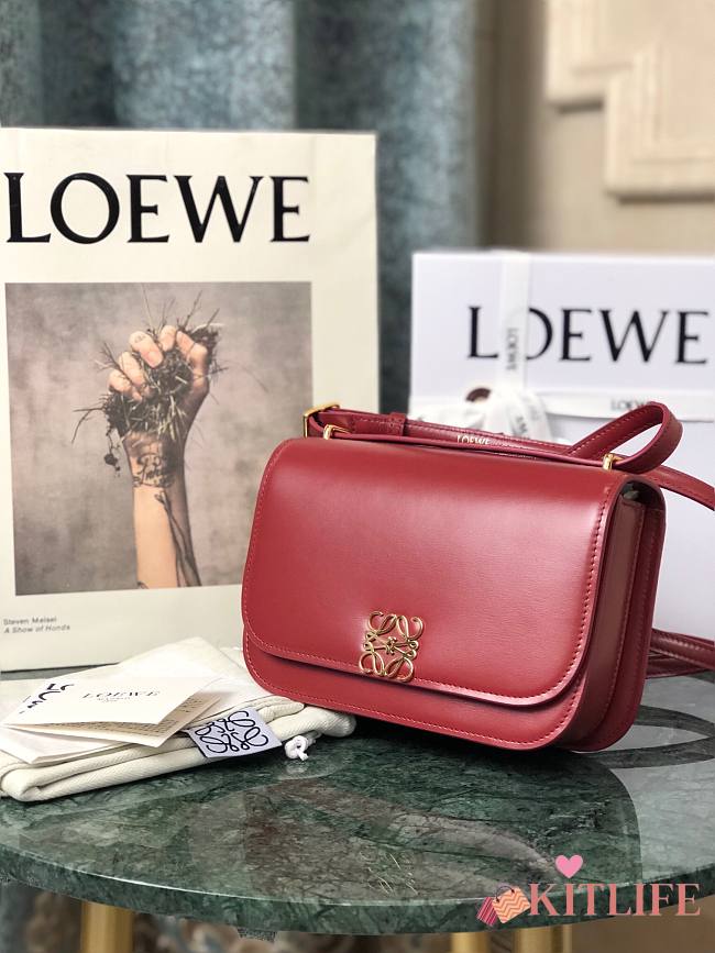 Loewe Goya Mini bag in silk calfskin Red – 18.5x12.5x6 cm  - 1