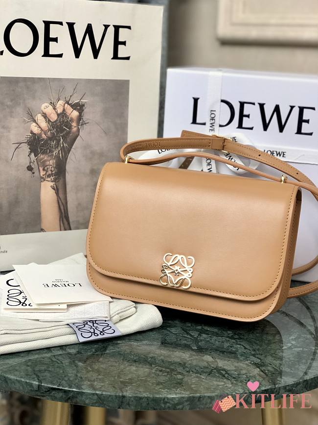Loewe Goya Mini bag in silk calfskin Warm Desert  – 18.5x12.5x6 cm - 1