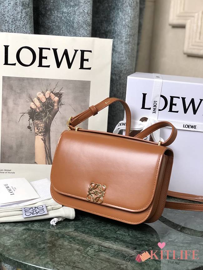 Loewe Goya Mini bag in silk calfskin Tan – 18.5x12.5x6 cm - 1