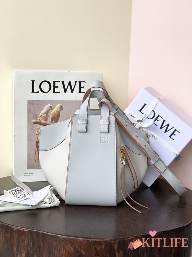 Loewe Hammock Tote Bag In Calfskin Gray Blue – 29x14x26 cm - 1