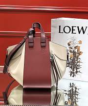 Loewe Hammock Tote Bag In Calfskin Red White – 29x14x26 cm - 1