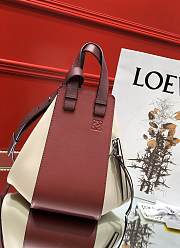 Loewe Hammock Tote Bag In Calfskin Red White – 29x14x26 cm - 4