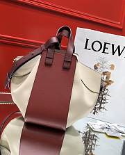 Loewe Hammock Tote Bag In Calfskin Red White – 29x14x26 cm - 3