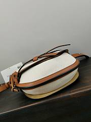 Loewe Small Gate Bag Canvas And Cow Leather White/Brown – 20x19x11 cm - 3