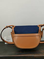 Loewe Small Gate Bag Canvas And Cow Leather Blue/Brown – 20x19x11 cm - 6