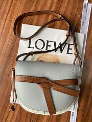 Loewe Small Gate Bag Canvas And Cow Leather Blue/White – 20x19x11 cm - 2