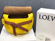 Loewe Small Gate Bag Canvas And Cow Leather Yellow/ Avocado Green – 20x19x11 cm - 3