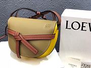 Loewe Small Gate Bag Canvas And Cow Leather Yellow/ Avocado Green – 20x19x11 cm - 4