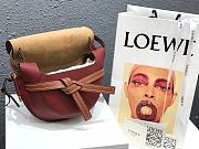 Loewe Small Gate Bag Canvas And Cow Leather Brown/Red – 20x19x11 cm - 2