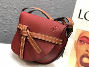 Loewe Small Gate Bag Canvas And Cow Leather Brown/Red – 20x19x11 cm - 3