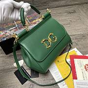 Dolce & Gabbana Sicily Imported cowhide With D&G logo Bag Green – 25x20x12 cm - 6