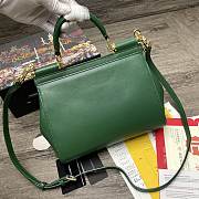 Dolce & Gabbana Sicily Imported cowhide With D&G logo Bag Green – 25x20x12 cm - 5