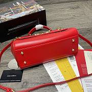 Dolce & Gabbana Sicily Imported cowhide With D&G Logo Bag Red – 25x20x12 cm - 4