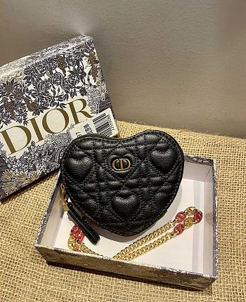 Dior Amour Dior Caro Heart Chain Bag Black – 5097 – 11 x 10 x 1.5 cm