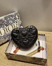 Dior Amour Dior Caro Heart Chain Bag Black – 5097 – 11 x 10 x 1.5 cm - 2