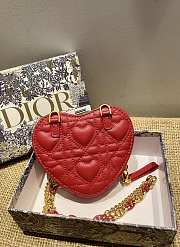 Dior Amour Dior Caro Heart Chain Bag Red – 5097 – 11 x 10 x 1.5 cm - 2