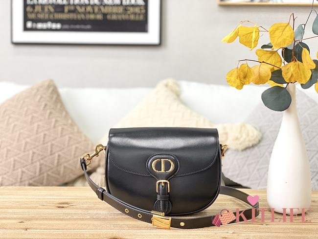 Dior Bobby Bag Black Box Cowhide Plain Weave Black – M9319 – 22x17x6 cm - 1