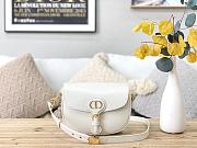 Dior Bobby Bag Black Box Cowhide Plain Weave White – M9319 – 22x17x6 cm - 1