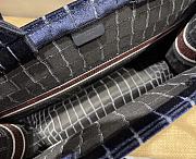 Dior Book Tote Blue Crocodile-Effect Embroidered Velvet – M1286 – 41 cm - 6