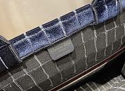 Dior Book Tote Blue Crocodile-Effect Embroidered Velvet – M1286 – 41 cm - 2