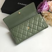 Chanel Leboy Imported Sheep Skin Gold Hardware Long Wallet Green – 80286 - 10.5x19x3 cm - 6