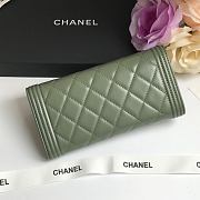 Chanel Leboy Imported Sheep Skin Gold Hardware Long Wallet Green – 80286 - 10.5x19x3 cm - 5