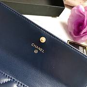 Chanel Leboy Imported Sheep Skin Gold Hardware Long Wallet Navy Blue – 80286 - 10.5x19x3 cm - 5
