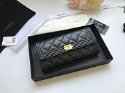 Chanel Leboy Imported Sheep Skin Gold Hardware Long Wallet Black – 80286 - 10.5x19x3 cm - 1