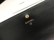 Chanel Imported Sheepskin With Maroon Red Skin Gold Logo Long Wallet Black – A50096 - 10.5x19x3 cm - 3