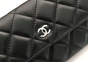 Chanel Imported Sheepskin With Maroon Red Skin Silver Logo Long Wallet Black – A50096 - 10.5x19x3 cm - 3