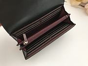 Chanel Imported Sheepskin With Maroon Red Skin Silver Logo Long Wallet Black – A50096 - 10.5x19x3 cm - 2