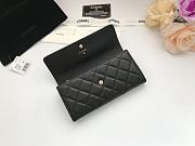 Chanel Grain Embossed Cowhide With Maroon Red Skin Gold Logo Long Wallet Black – A50096 - 10.5x19x3 cm - 2