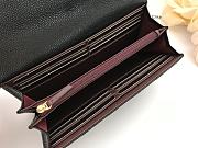 Chanel Grain Embossed Cowhide With Maroon Red Skin Gold Logo Long Wallet Black – A50096 - 10.5x19x3 cm - 4