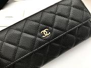Chanel Grain Embossed Cowhide With Maroon Red Skin Gold Logo Long Wallet Black – A50096 - 10.5x19x3 cm - 5