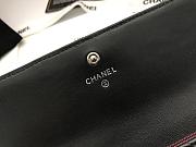 Chanel Grain Embossed Cowhide With Maroon Red Skin Gold Logo Long Wallet Black – A50096 - 10.5x19x3 cm - 6